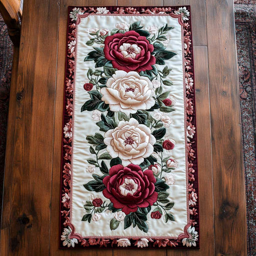 Peony Elegance WN2804050CL Quilted Table Runner