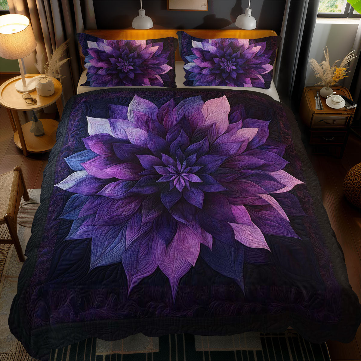 Dusky Violet Flower WN1303140CL Duvet Cover Set