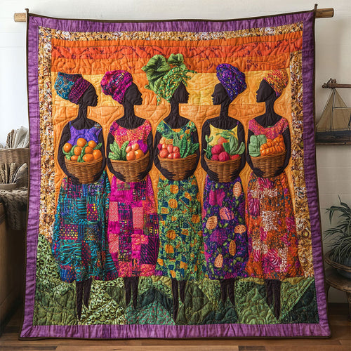 African Women Village WN0701031CL Quilt
