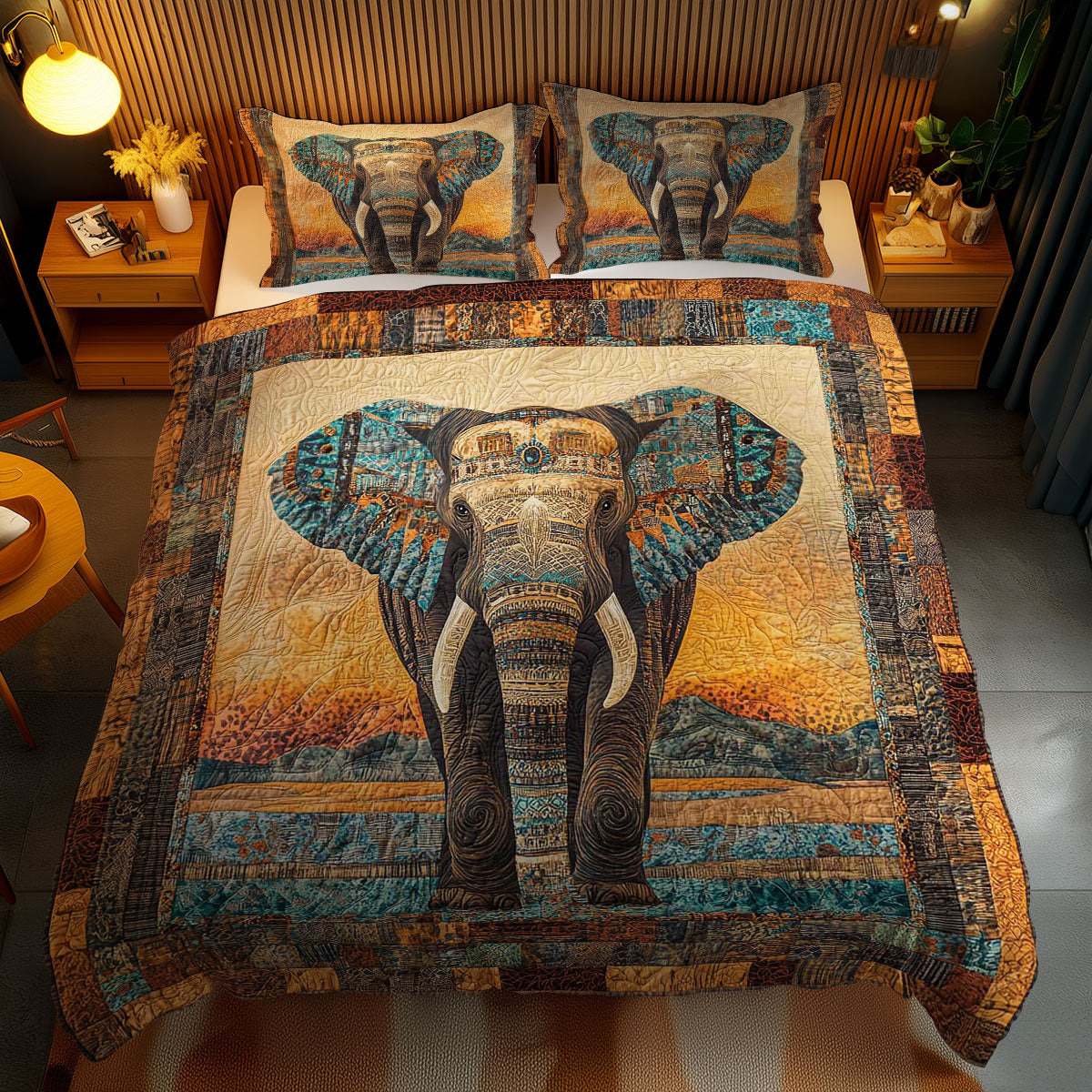 Savanna Elephant WN1303194CL Duvet Cover Set