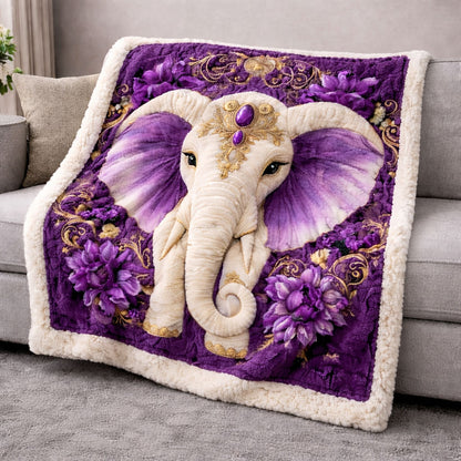 Royal Amethyst Elephant KL3001002CL Faux Fur Throw Blanket