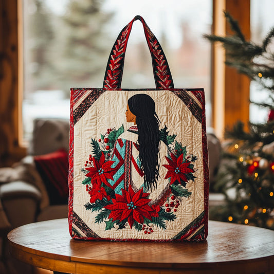 Spirit Native Woman KL1512002CL Quilted Tote Bag