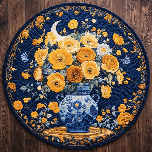 Bloom In Blue WN2804003CL Quilted Round Mat