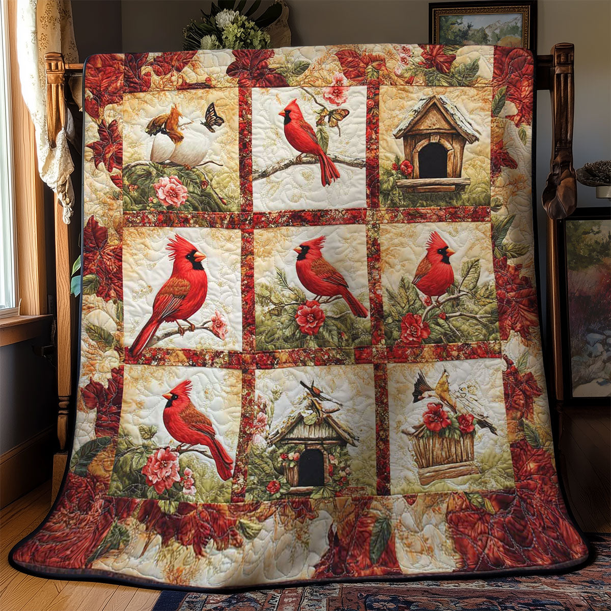 Snowy Cardinals WN2002050CL Quilt