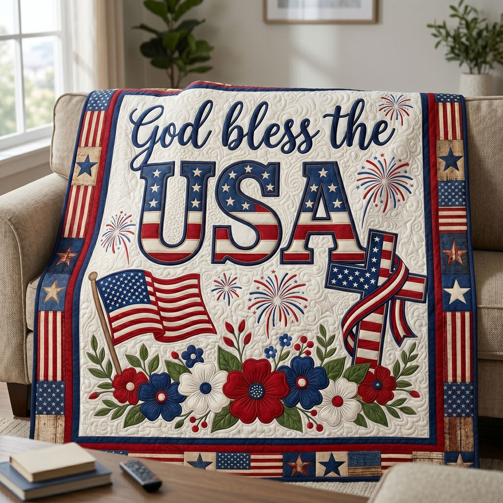 American Pride Floral & Flag WN0505001CL Quilt