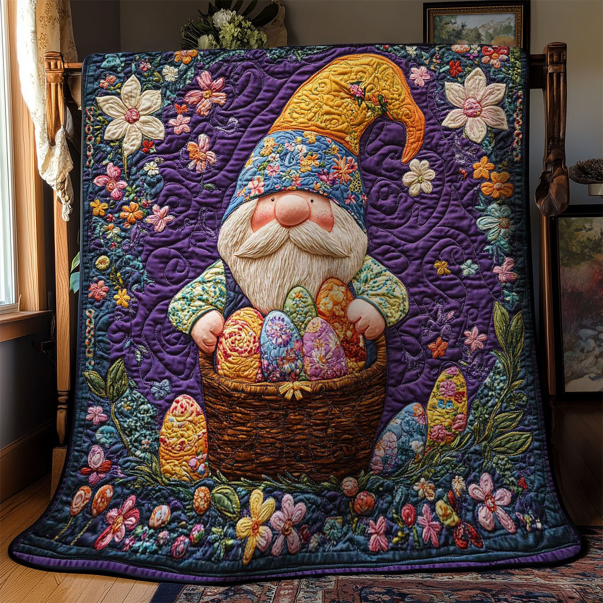 Gnome And Colorful Eggs WN1501042CL Quilt