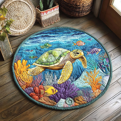 Turtle Reef WJ1406050CL Quilted Round Mat