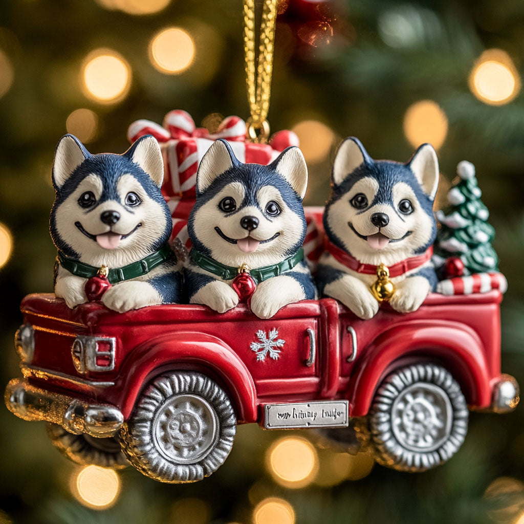 Holiday Husky CP2411127CL Christmas Ornament