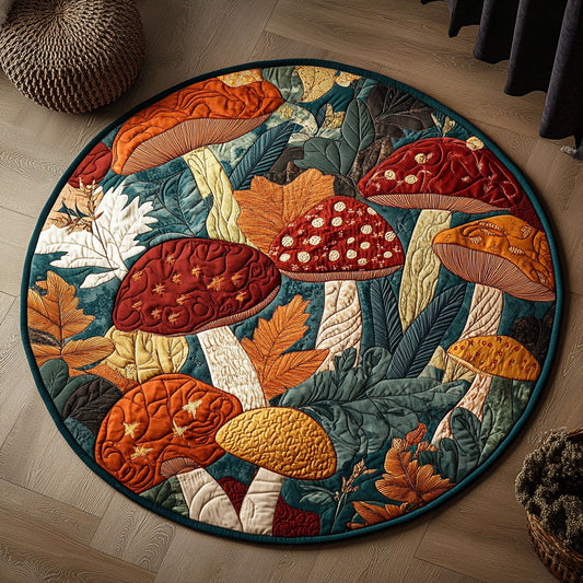Mushroom Garden Path WN0307120CL Quilted Round Mat