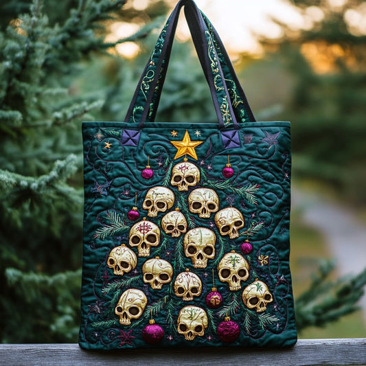 Skull Christmas Tree XR2511020CL Quilted Tote Bag
