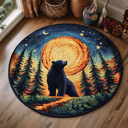 Wild Bear Night WJ2406037CL Quilted Round Mat