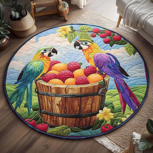 Vivid Tropical Parrot WJ1904059CL Quilted Round Mat