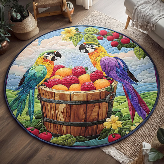 Vivid Tropical Parrot WJ1904059CL Quilted Round Mat