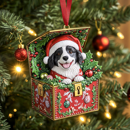Merry Border Collie Spirit WN1510064CL Christmas Ornament