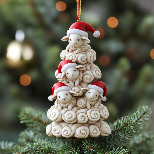 Merry Sheep Christmas WN1811036CL Christmas Ornament