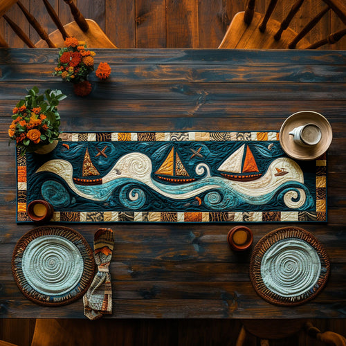 Moonlit Sailboat Ride WN2006018CL Quilted Table Runner