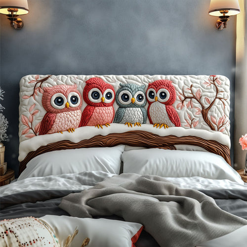 Pastel Owls Cozy KL0801019CL Quilted Headboard Slipcover