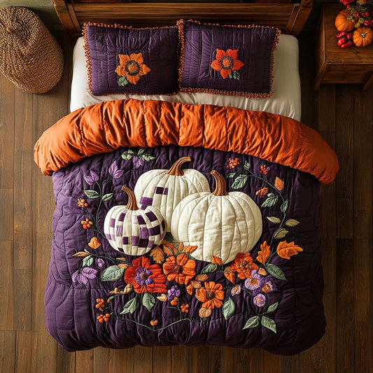 Purple Pumpkin Harvest WN0804031CL Duvet Cover Set