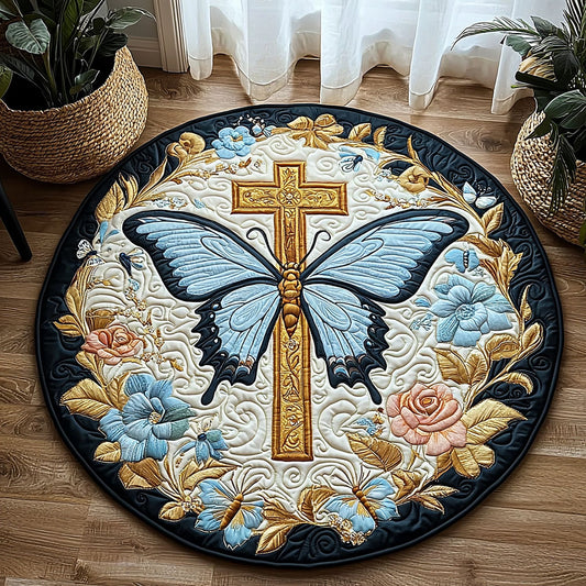 Healing Butterfly QA2711005CL Quilted Round Mat