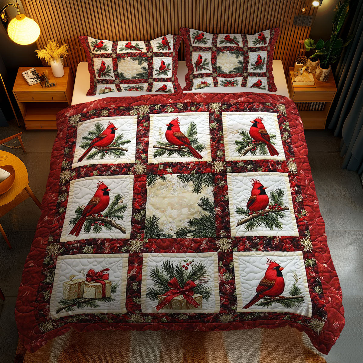 Holiday Cardinal WN2102063CL Duvet Cover Set