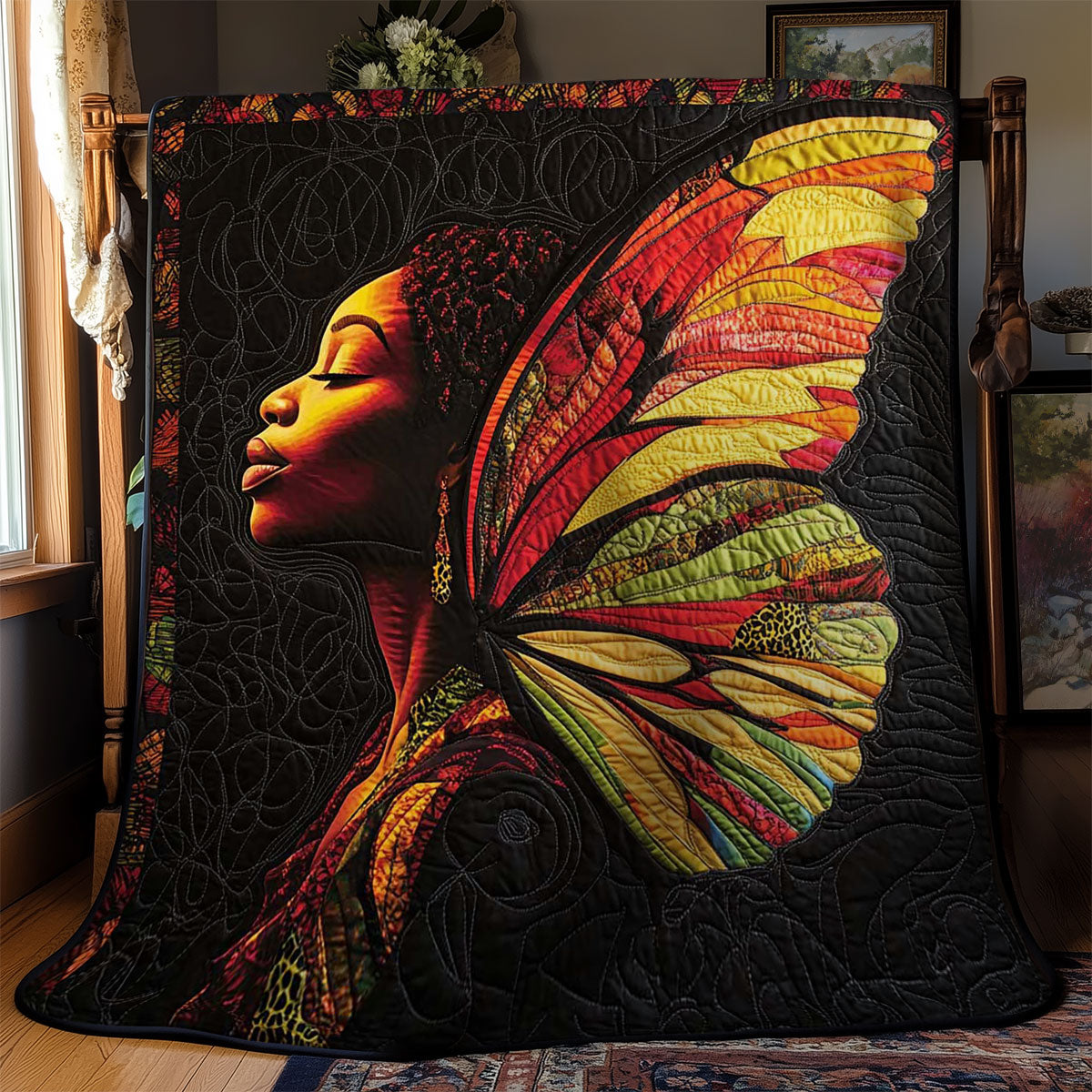 Golden Freedom Butterfly WN2402015CL Quilt