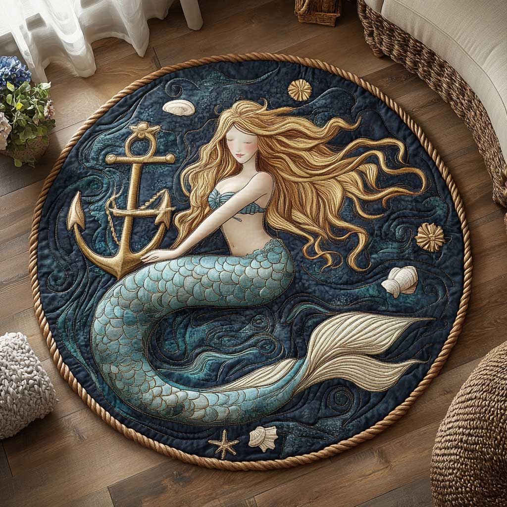 Mystic Mermaid WN1703010CL Quilted Round Mat