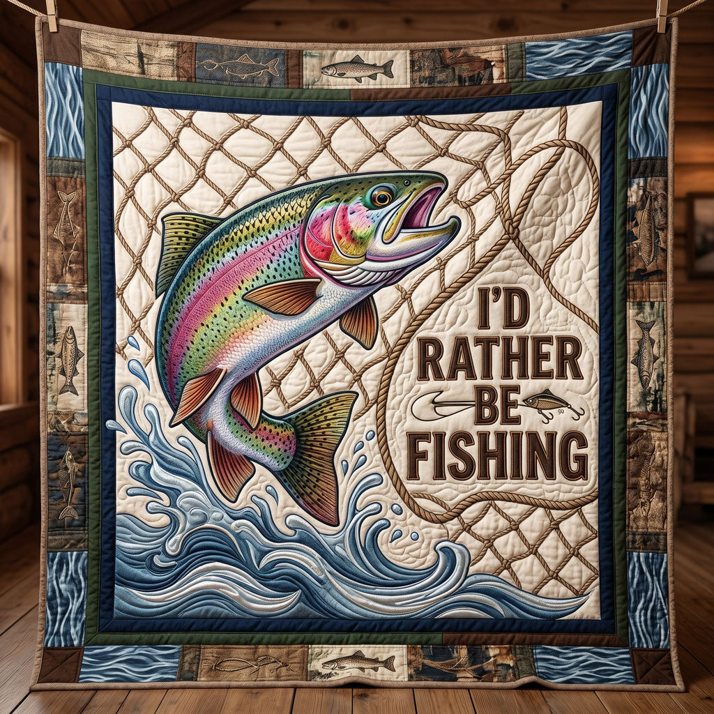 Rainbow Trout Fishing Patchwork WN1205014CL Quilt