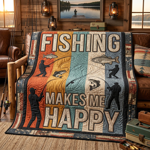 Fishing Makes Me Happy XR1105002CL Quilt