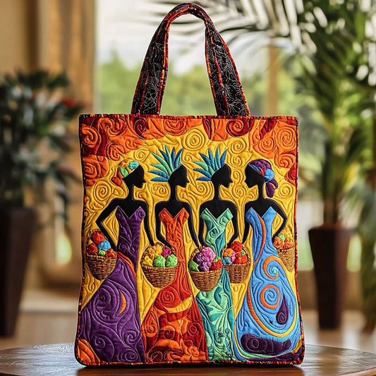 Graceful African Women QA2011016CL Quilted Tote Bag