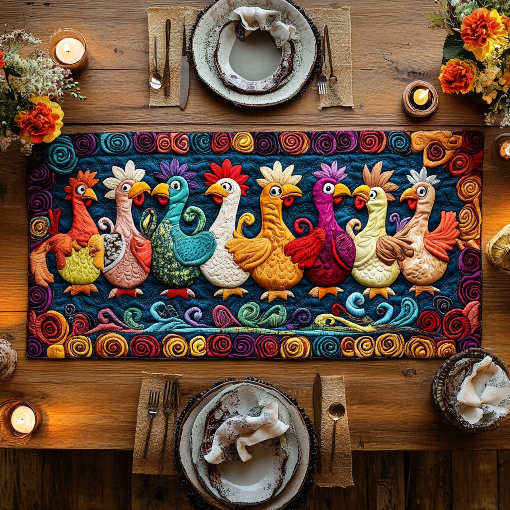 Chicken Patch Fiesta WN1406040CL Quilted Table Runner