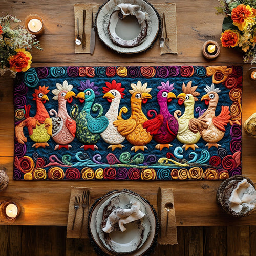 Chicken Patch Fiesta WN1406040CL Quilted Table Runner