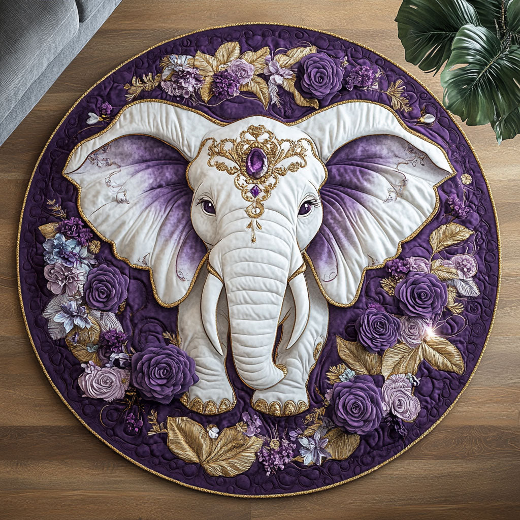 Lavender Majesty Elephant KL1212013CL Quilted Round Mat