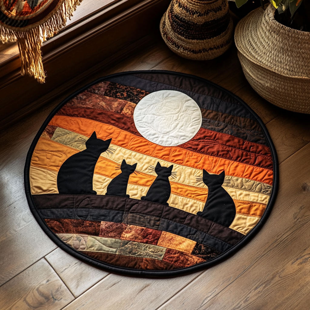 Stitching The Night WJ2407049CL Quilted Round Mat