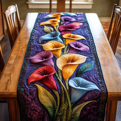Colorful Calla Lilies WN2304037CL Quilted Table Runner