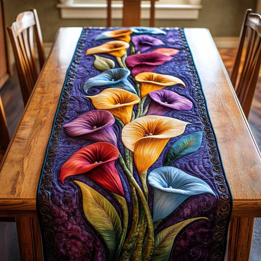 Colorful Calla Lilies WN2304037CL Quilted Table Runner