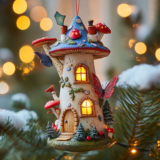 Mushroom Enchanted House WN1112033CL Christmas Ornament