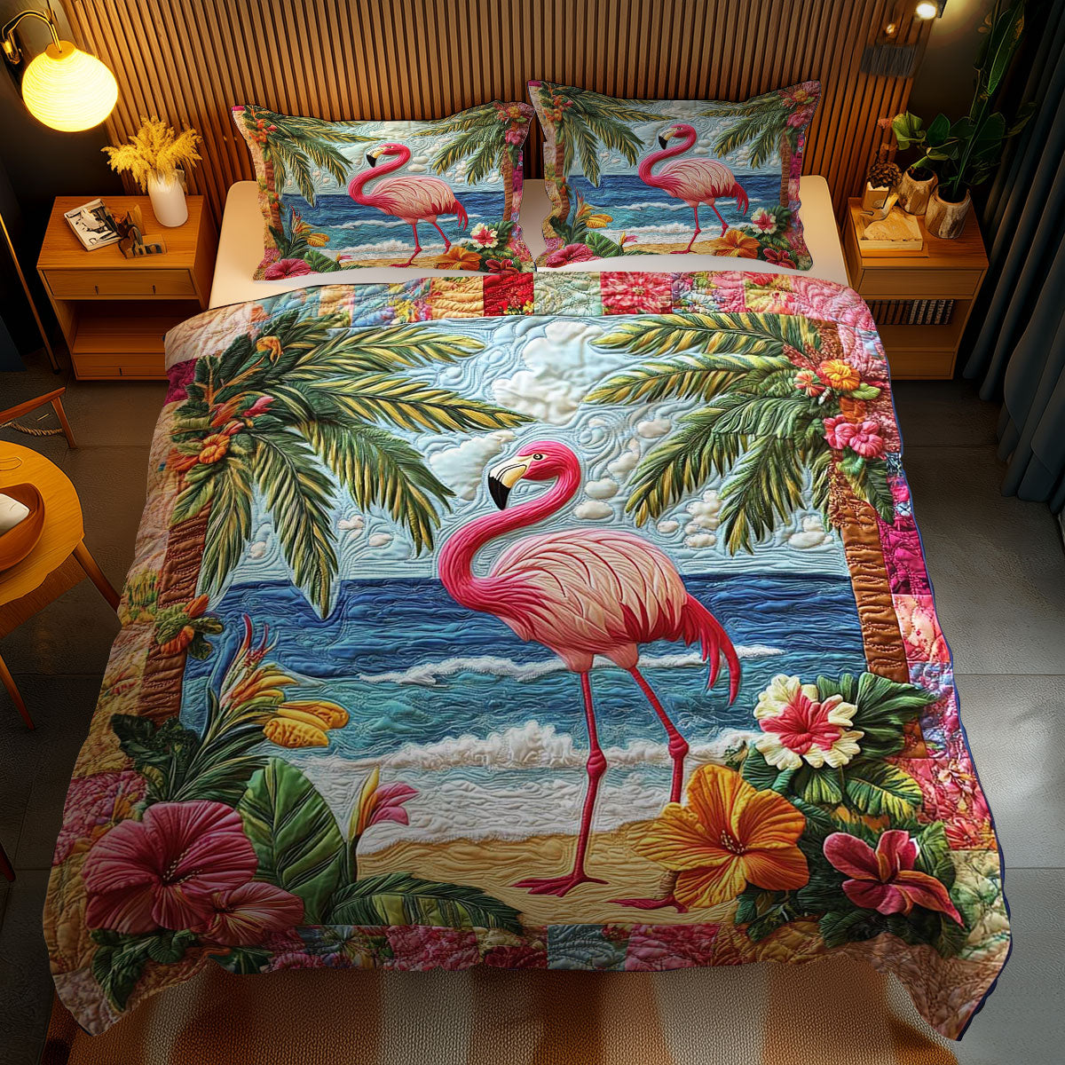 Caribbean Flamingo Beauty WN1003076CL Duvet Cover Set