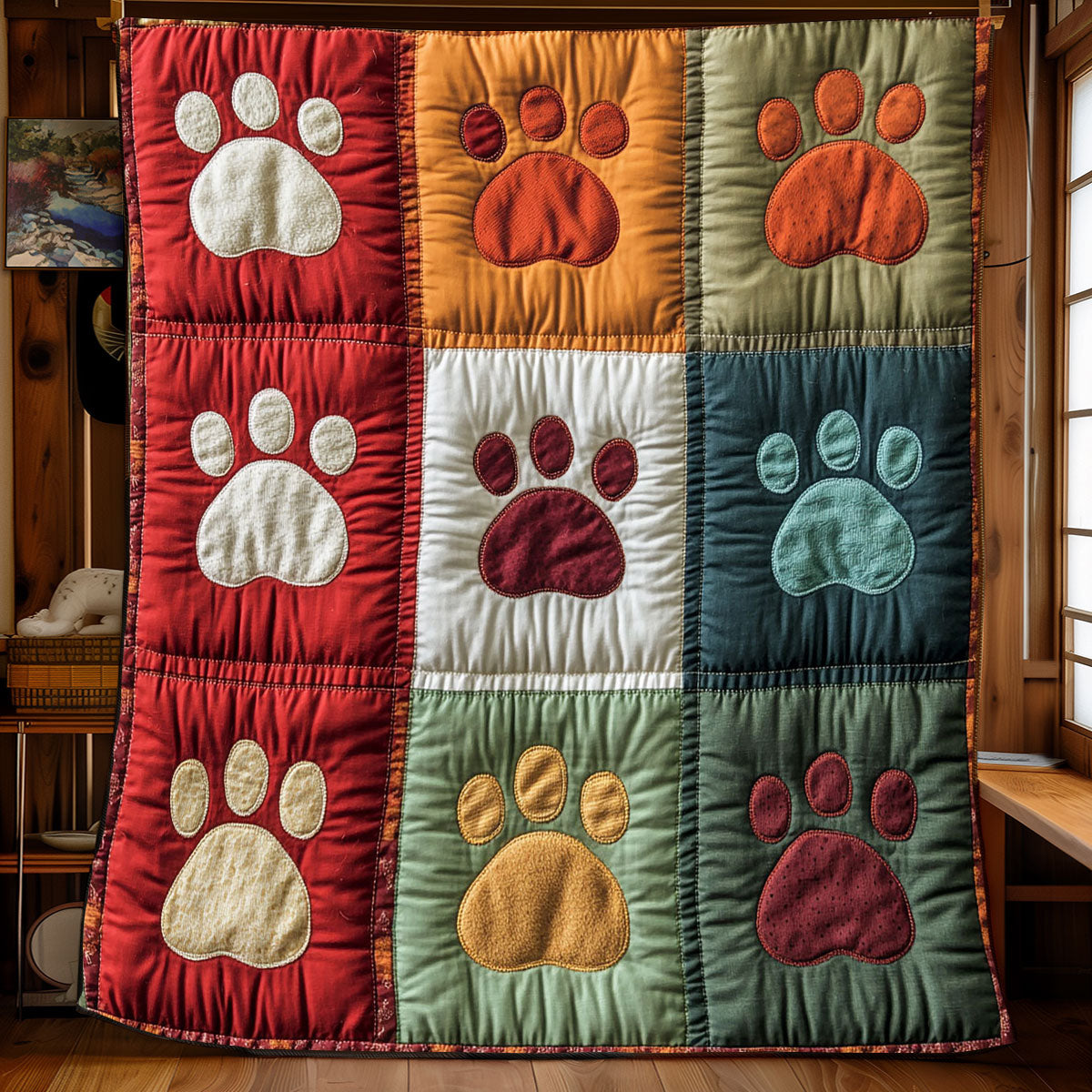 Puffy Paw Print WP0603037CL Quilt