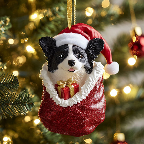 Santa Collie CP0312060CL Christmas Ornament