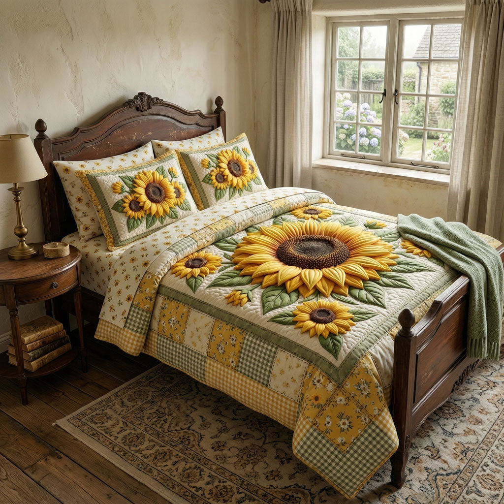 Golden Sunflower Garden WN0904024CL Duvet Cover Set