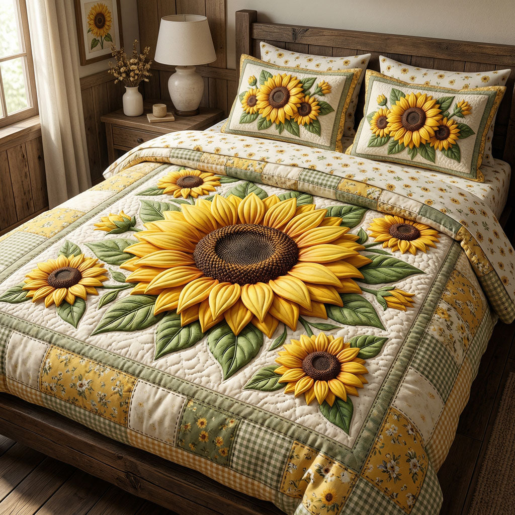 Golden Sunflower Garden WN0904024CL Duvet Cover Set