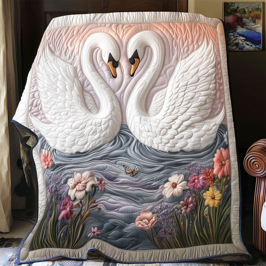 Pond Couple Swan WP1501032CL Quilt