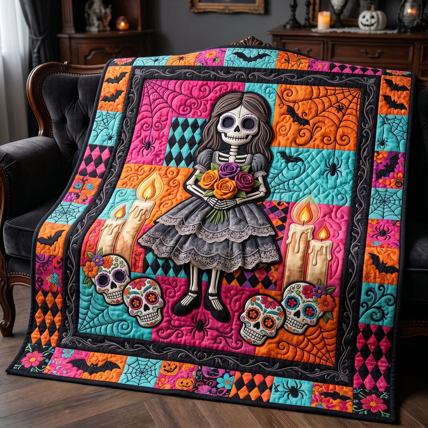 Skeleton Girl XR0705002CL Quilt