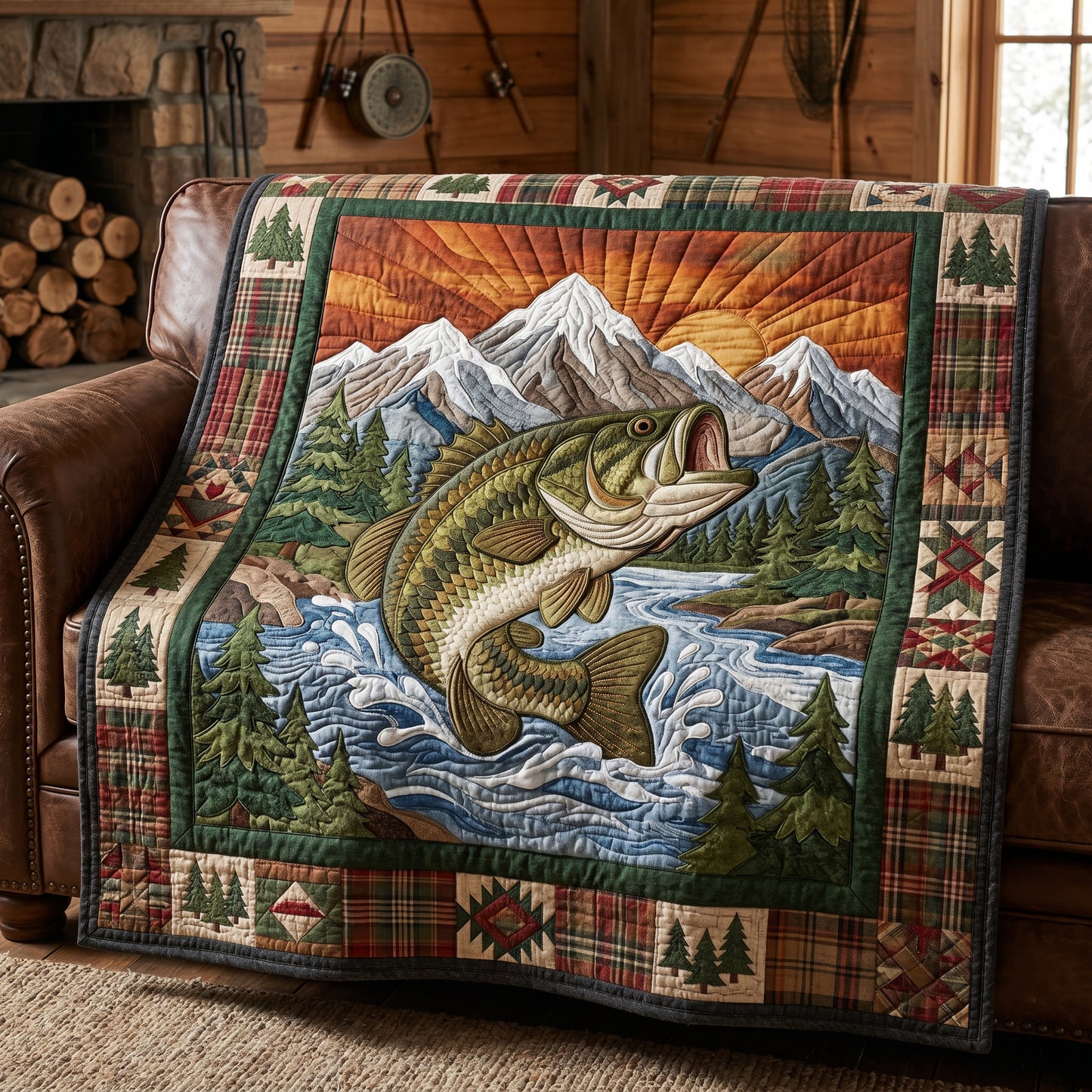Fishing Bass XR2005002CL Quilt