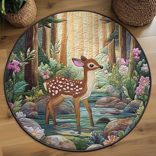 Lone Fawn WJ2406030CL Quilted Round Mat