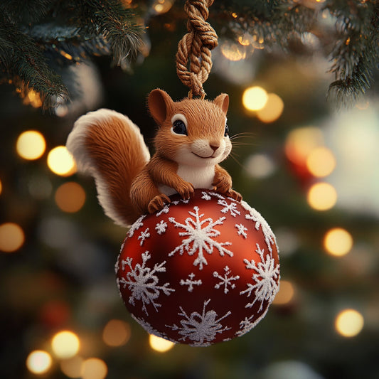 Squirrel Christmas Joy WN2411078CL Christmas Ornament