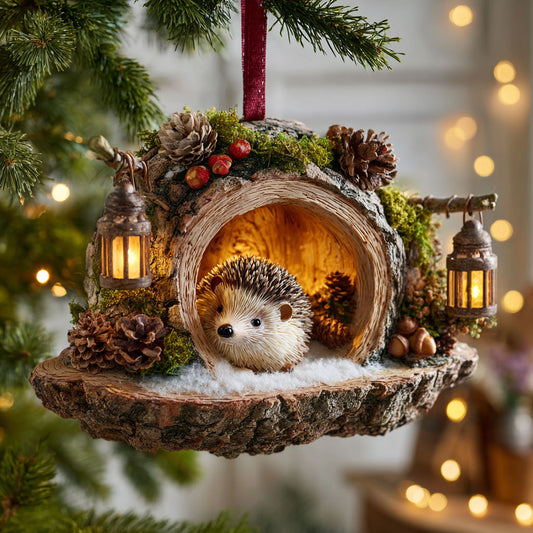 Woodland Cozy Hedgehog CW0312027CL Christmas Ornament
