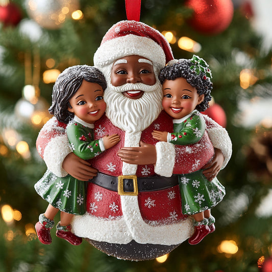 Classic Black Santa Claus Cheer WN0511010CL Christmas Ornament