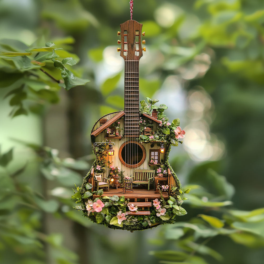Blossom Guitar Cabin WN0412020CL Christmas Ornament