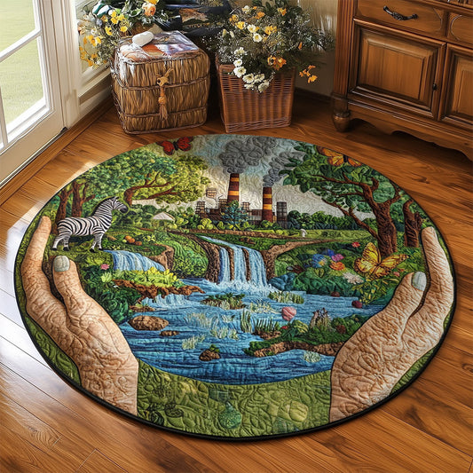 The Earth WJ0904045CL Quilted Round Mat